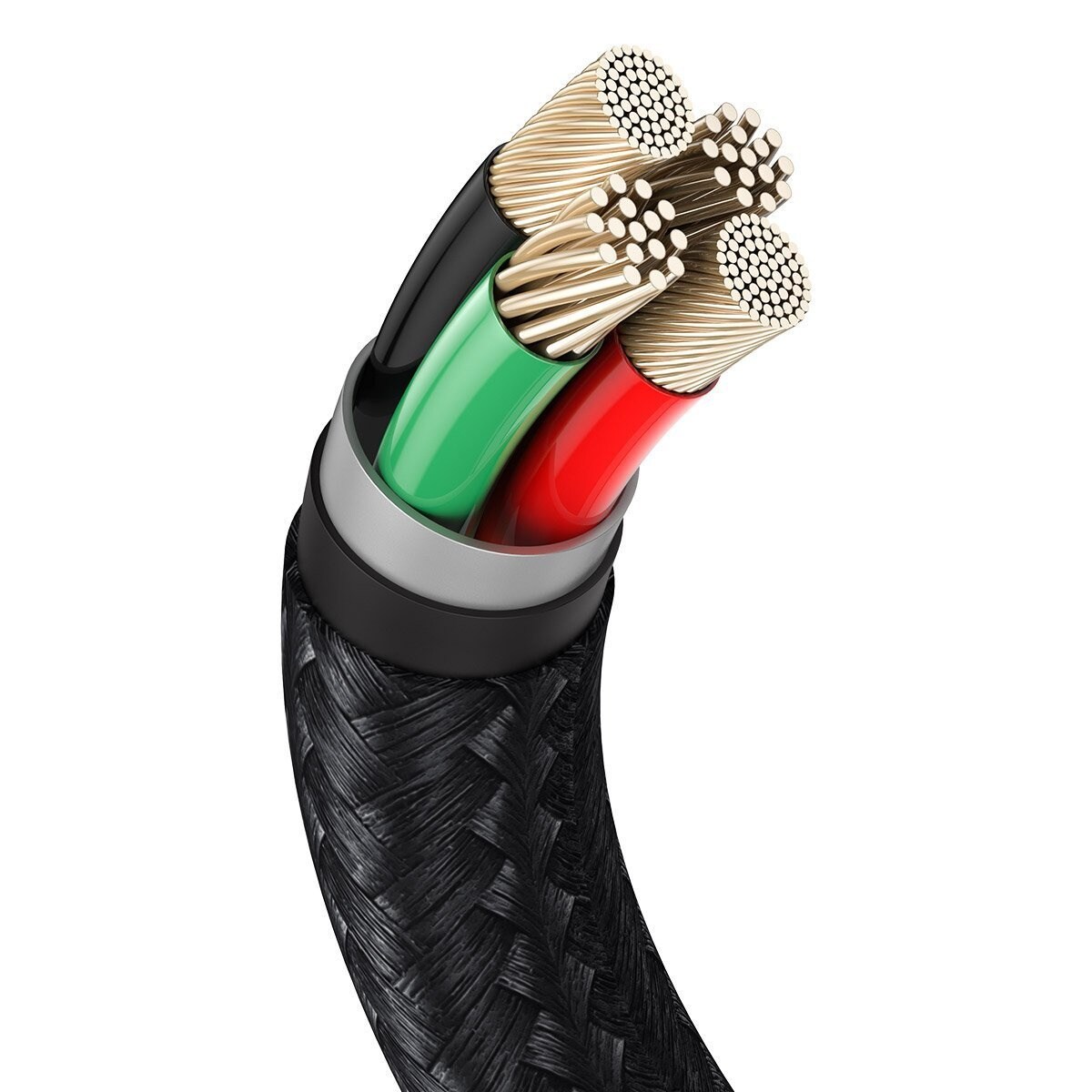 USB-kaapeli Lightningille Baseus Cafule, 2.4A, 1m (musta)