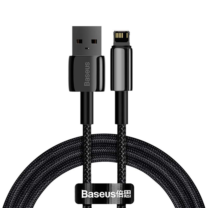 Baseus Tungsten Gold -kaapeli USB iP 2.4A 1m (musta)