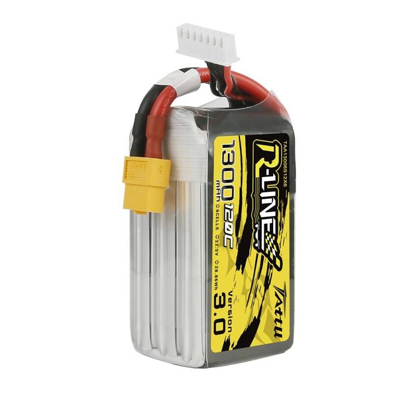 Tattu R-Line versio 3.0 1300mAh 22.2V 120C 6S1P XT60 akku
