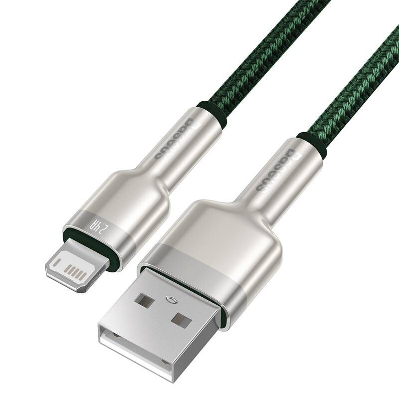 USB-kaapeli Lightningille Baseus Cafule, 2.4A, 1m (vihreä)