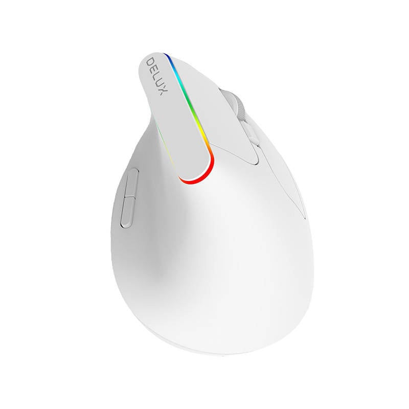 Langaton pystyhiiri Delux M618C 2.4G 1600DPI RGB (valkoinen)