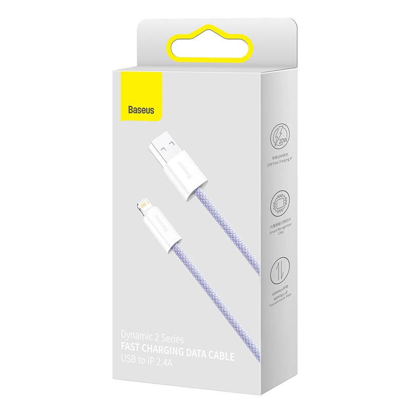 USB-kaapeli Lightningille Baseus Dynamic 2 Series, 2,4A, 2m (violetti)