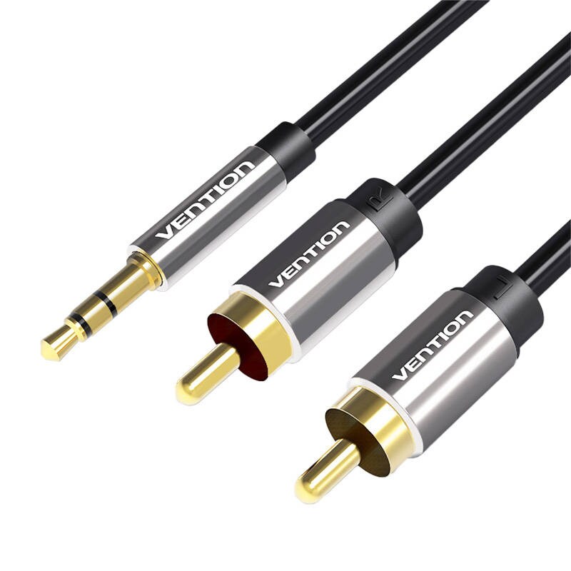 Kaapeli Audio 2xRCA-3.5mm Vention BCFBD 0.5m (musta)