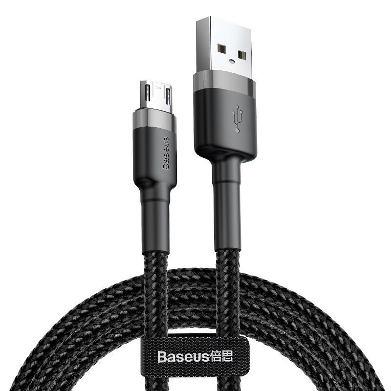 Baseus Cafule Micro USB-kaapeli 2.4A 1m (harmaa + musta)