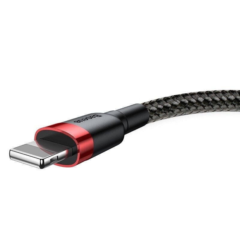 Baseus Cafule USB Lightning kaapeli 2,4A 0,5m (punainen+musta)