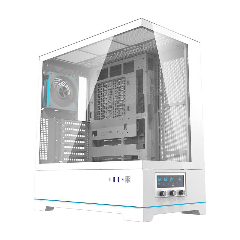 Darkflash DY451 PRO tietokonekotelo (valkoinen) + 1 tuuletin