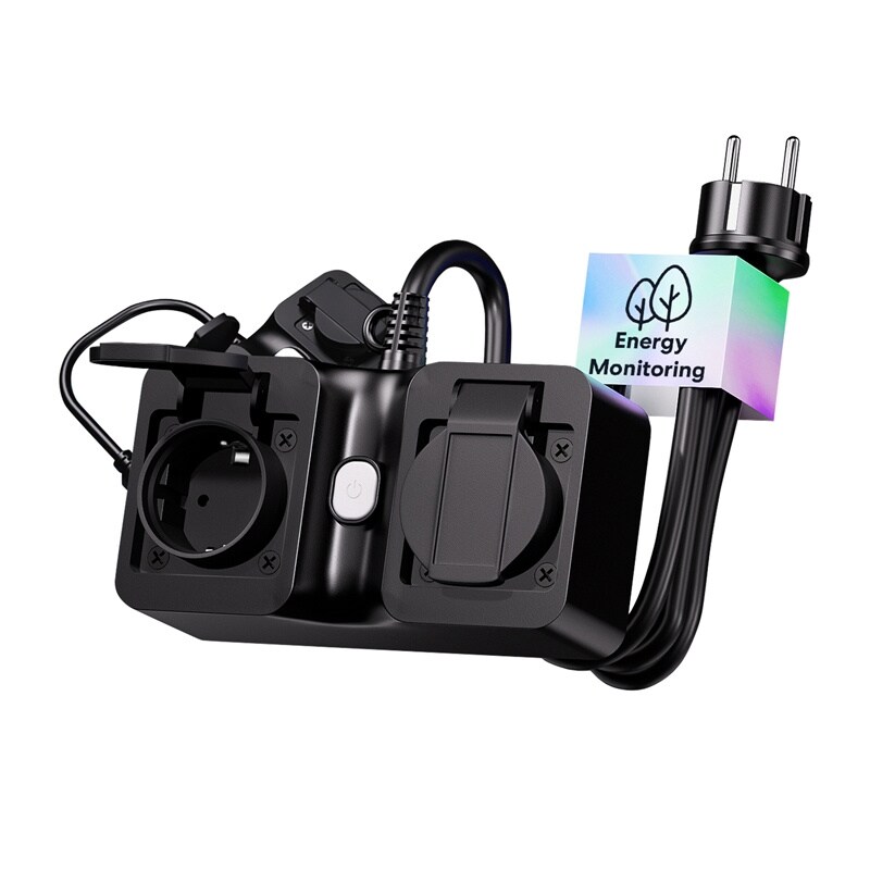 Meross MOP320MA-EU WiFi älykäs pistorasia, ulkokäyttöön, IP44 (Matter)