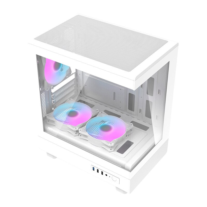 Darkflash DB330M tietokonekotelo + 3 tuuletinta (valkoinen)