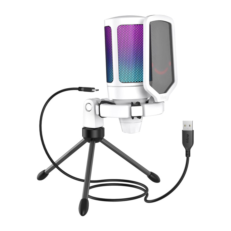 Fifine A6VW kondensaattorimikrofoni (valkoinen)