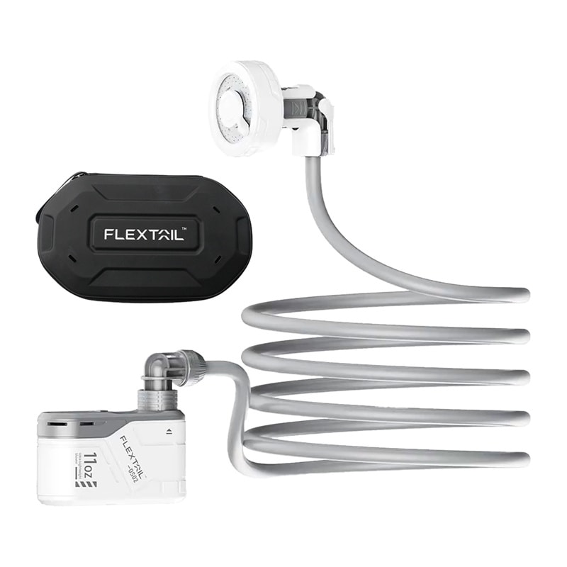 Flextail Max Shower -kannettava suihku kantolaukulla (valkoinen)