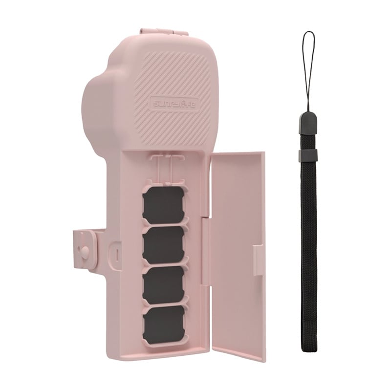 Sunnylife-suojakotelo, jossa on hihna ja kaulanauha, Osmo Pocket 3:lle (vaaleanpunainen)