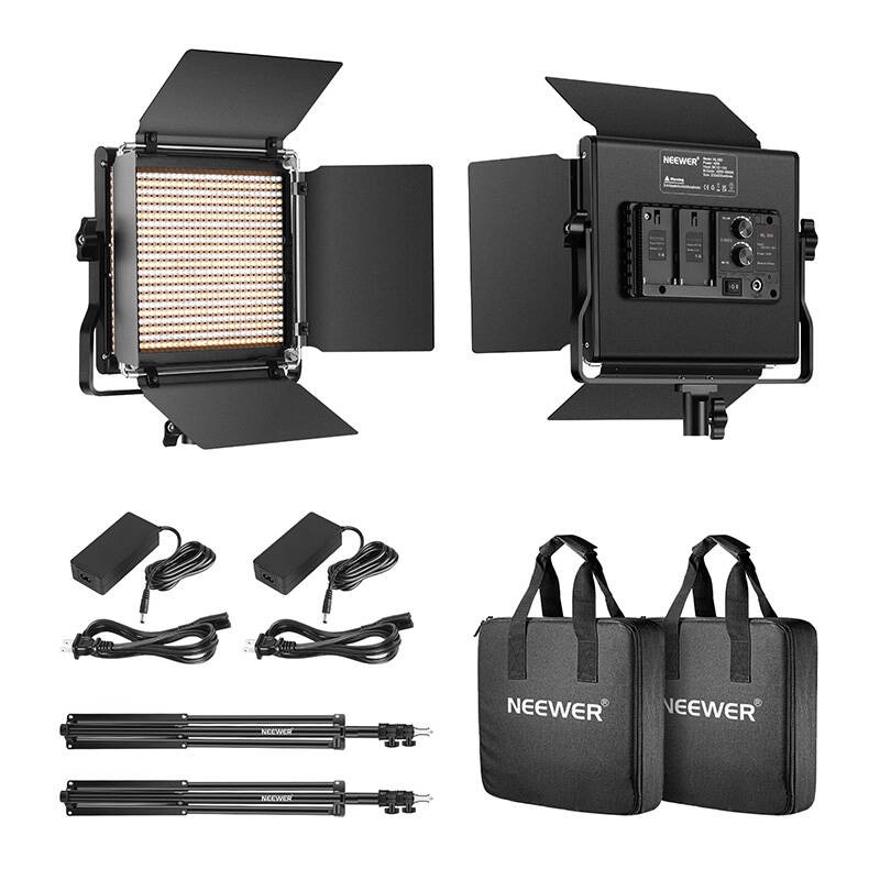 Kit Neewer 660 Bi Color LED, kaksi lamppua 40 W, 3200–5600 K