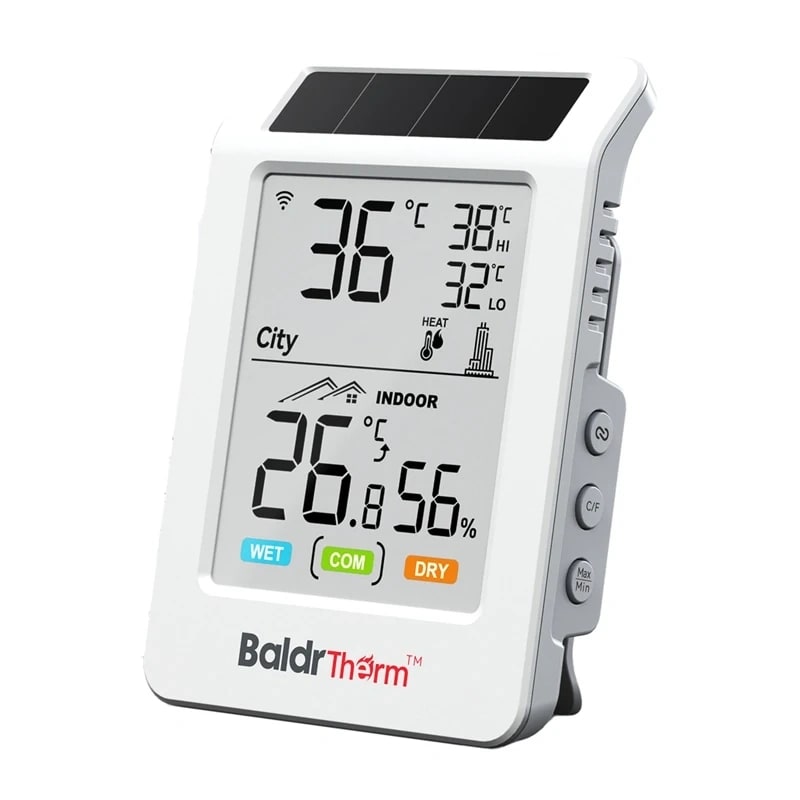 BALDRTHERM HCS596WB Aurinkokäyttöinen Wi-Fi-lämpötila- ja kosteusmittari