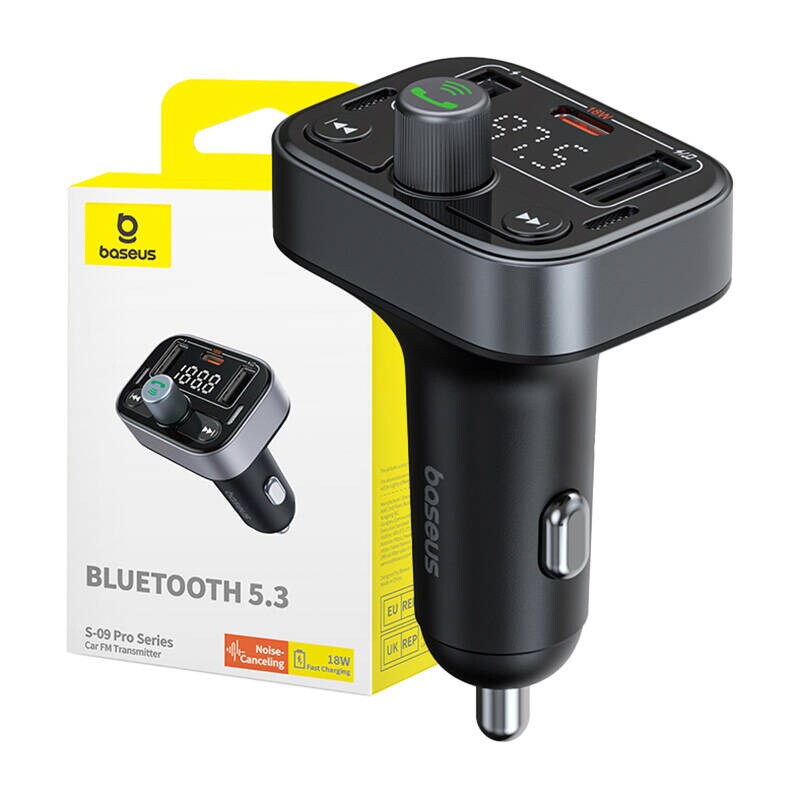 Baseus S-09 Pro FM-lähetin, Bluetooth (musta)