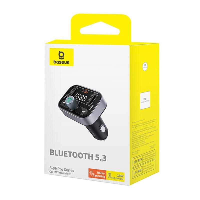 Baseus S-09 Pro FM-lähetin, Bluetooth (musta)