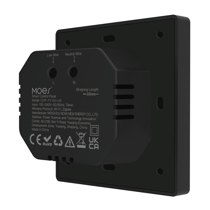 MOES CCP-TY-LN Wi-Fi/ZigBee-ohjauspaneeli, jossa on 4 tuuman LCD-näyttö