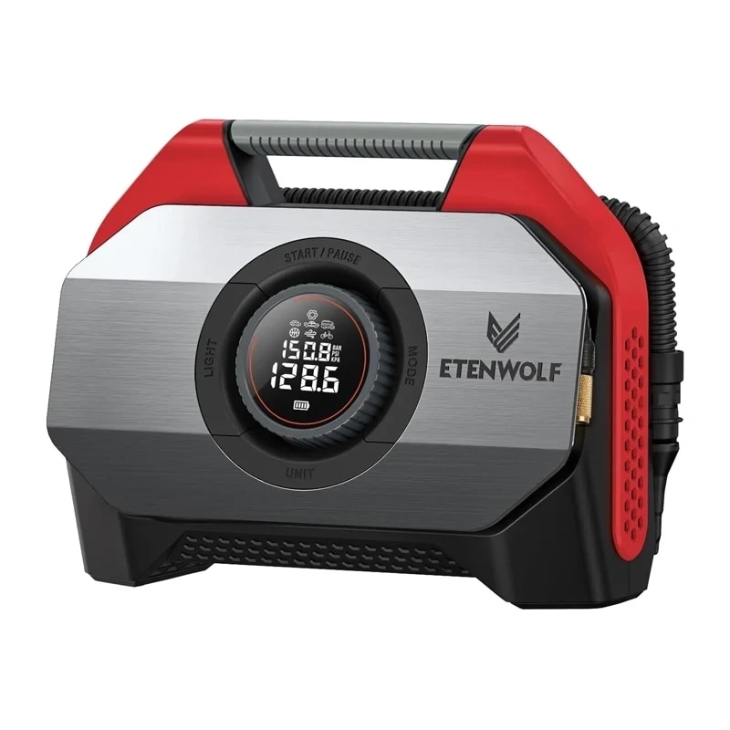 Etenwolf S6 -auton ilmakompressori, 11,03 bar, 19 200 mAh (punainen)