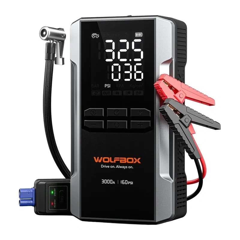 WOLFBOX MegaVolt 16 Air 16 000 mAh 3 000 A -käynnistysapulaite