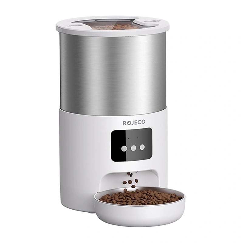 Rojeco Smart Pet Feeder 4,5 l -ruokinta-automaatti, ruostumatonta terästä